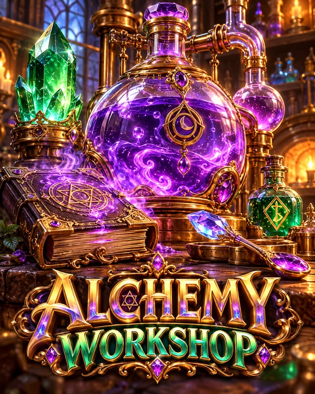 Alchemy Workshop premium slot artwork