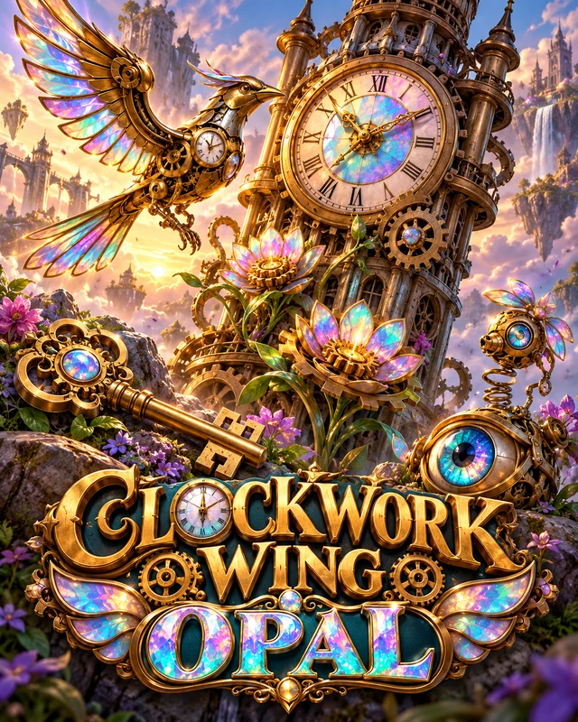 Clockwork Wing · Opal premium slot artwork