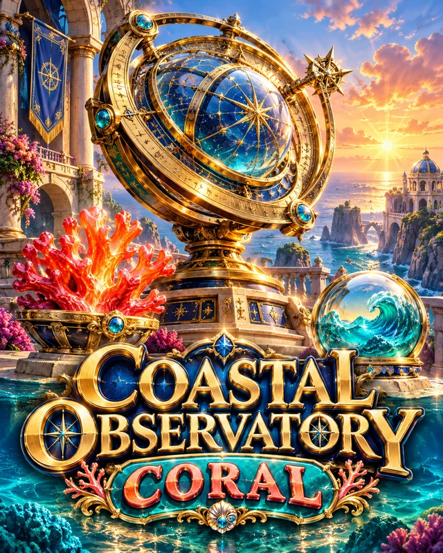 Coastal Observatory · Coral premium slot artwork