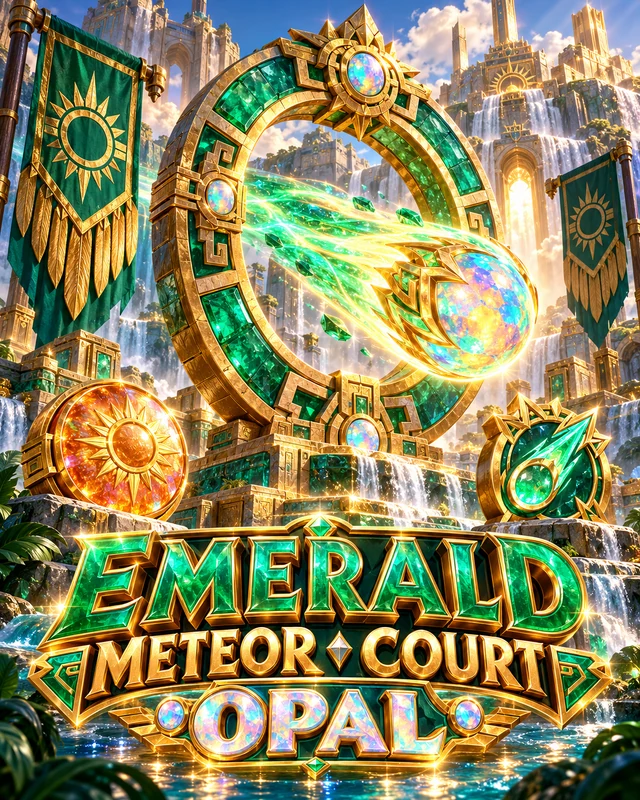 Emerald Meteor Court · Opal premium slot artwork