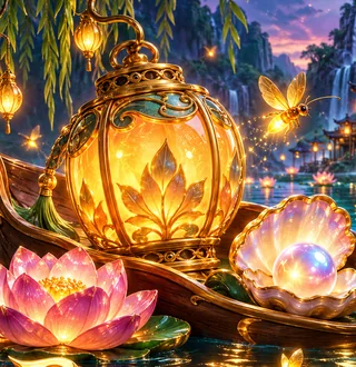 Firefly Lagoon premium slot artwork
