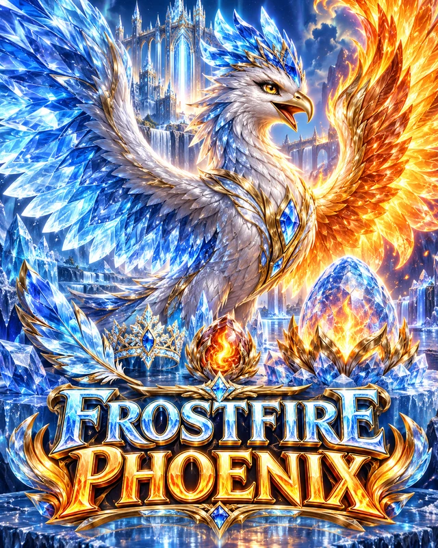 Frostfire Phoenix premium slot artwork