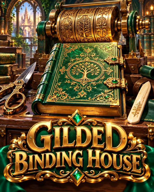Gilded Binding House premium slot artwork