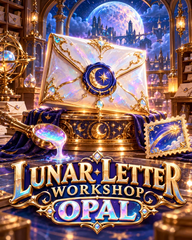 Lunar Letter Workshop · Opal premium slot artwork