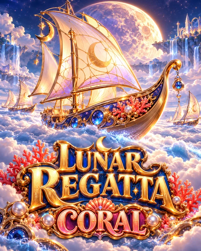 Lunar Regatta · Coral premium slot artwork