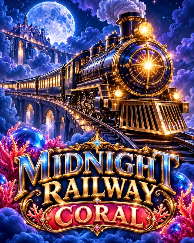 Midnight Railway · Coral premium slot artwork