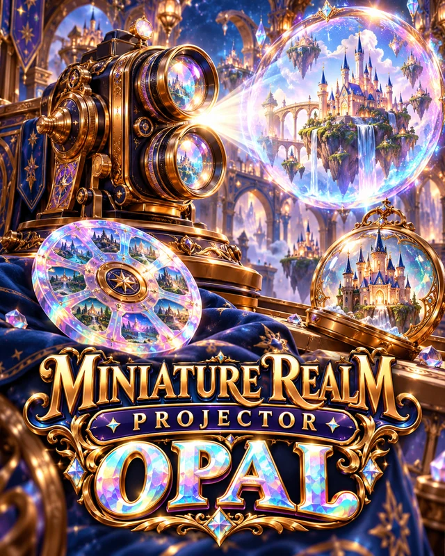 Miniature Realm Projector · Opal premium slot artwork