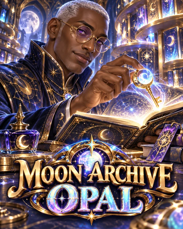Moon Archive · Opal premium slot artwork