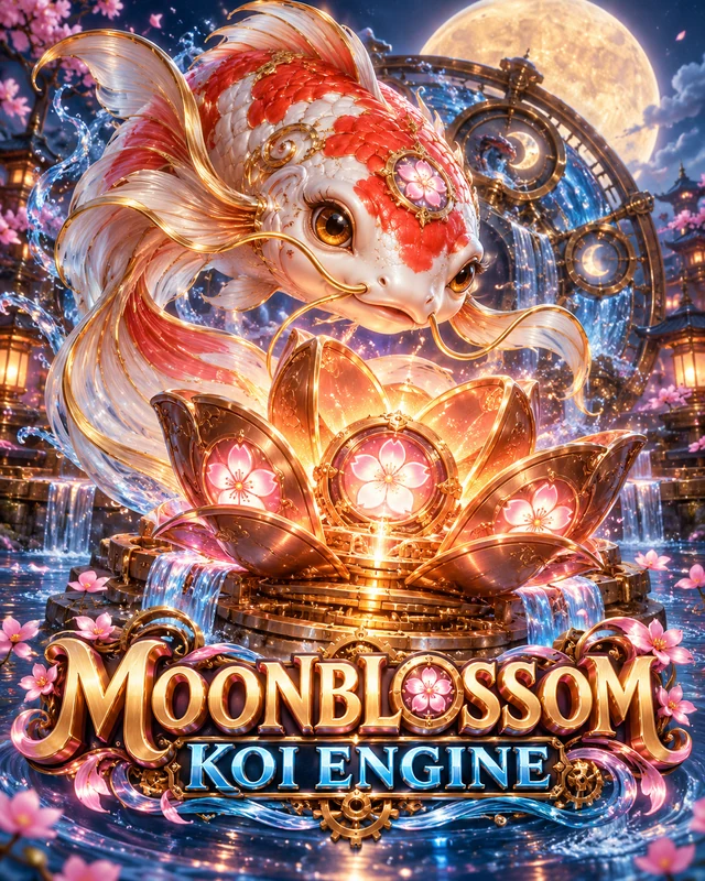 Moonblossom Koi Engine premium slot artwork