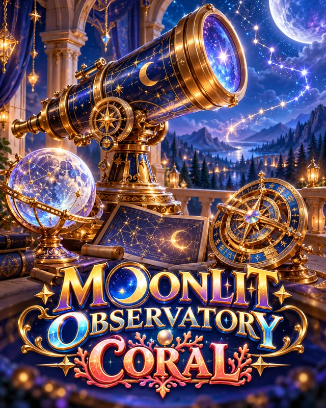 Moonlit Observatory · Coral premium slot artwork