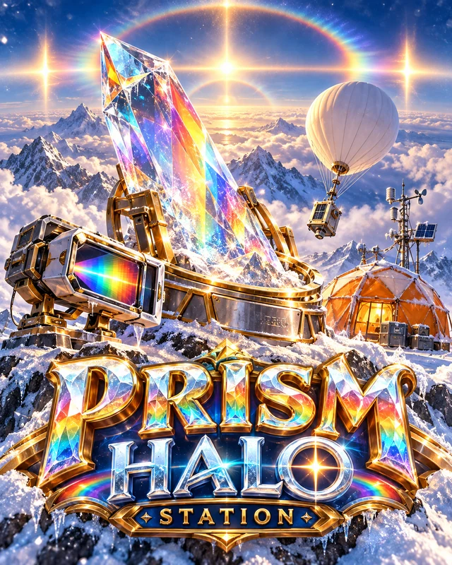 Prism Halo Station premium slot artwork