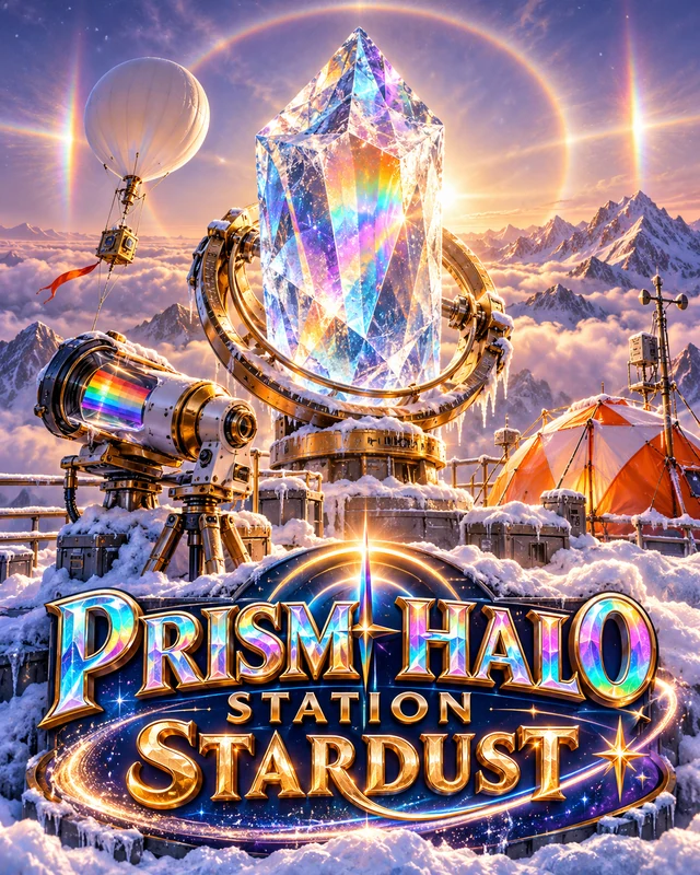 Prism Halo Station · Stardust premium slot artwork