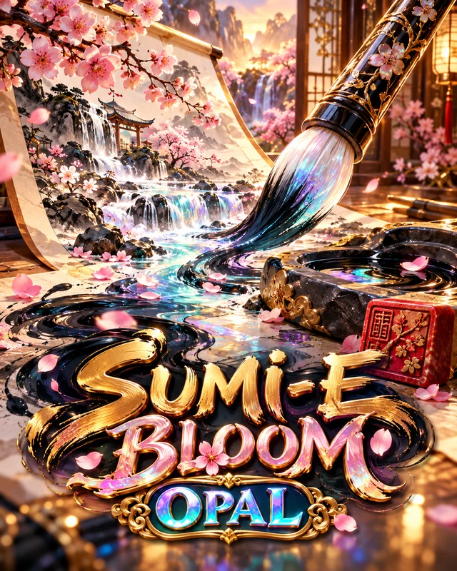 Sumi-e Bloom · Opal premium slot artwork