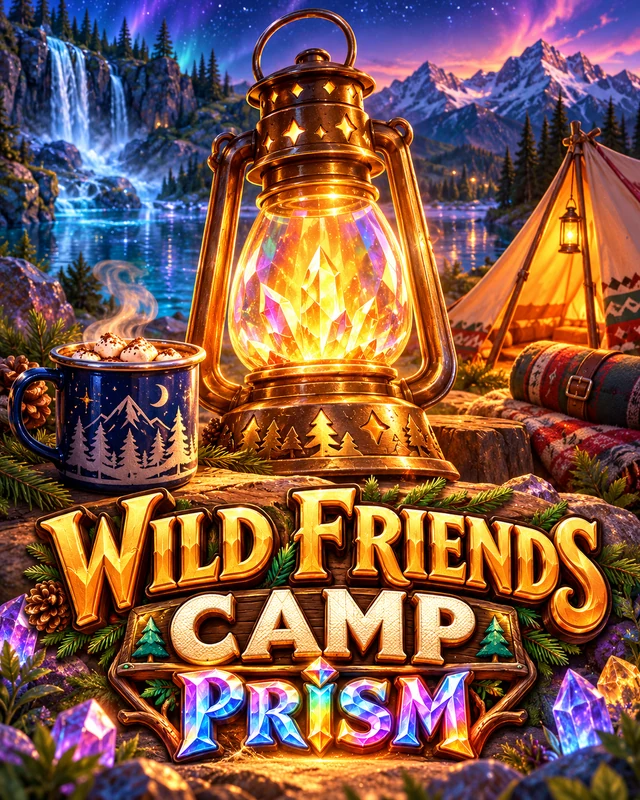 Wild Friends Camp · Prism premium slot artwork